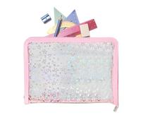 Claro Aligante Para La Escuela Recargable - Buenas Tarjetas De Almacenamiento De Cremallera | Libro De Almacenamiento De Tarjetas Con Cremallera | Recetas De Pegatinas Billetes De Banda Pequeños