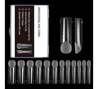 Claro doble formación acrílico sistema de uñas de gel forma de uñas cobertura completa Fila puntas de uñas con escala 12sizemanicure pedicura herramienta