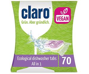 Claro Multi Pastillas Lavavajillas - 70 Capsulas Todo en Uno - Biodegradables, sin Plastico y Fosfatos