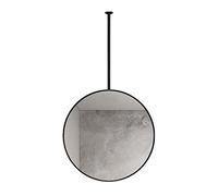 Claro y práctico Círculo nórdico Varilla para Colgar Espejo montado en el Techo Baño Baño Vanidad Espejo de Afeitar Tienda Hotel Apartamento Granja Espejo Decorativo,Black (Size : Diameter-7