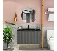 Claro y práctico Espejo montado en el Techo Cuarto de baño Baño Vanidad Espejo de Afeitar Círculo nórdico Varilla para Colgar Espejo Pasillo Dormitorio Hotel Tienda Espejo Decorativo, Dorado