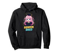 Clase De 2027 Chica Anime Escuela Universidad Graduación Mem Sudadera con Capucha
