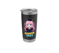 Clase De 2027 Chica Anime Escuela Universidad Graduación Mem Vaso térmico de acero inoxidable de doble pared
