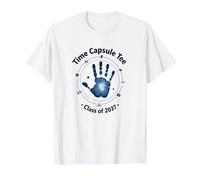 Clase de 2037 Grow with Me Handprint Time Capsule Camiseta, Hombre, Blanco, XXL