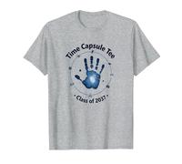 Clase de 2037 Grow with Me Handprint Time Capsule Camiseta, Hombre, Gris Jaspeado, XL