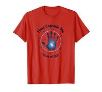 Clase de 2037 Grow with Me Handprint Time Capsule Camiseta, Hombre, Rojo, XL