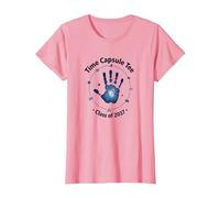 Clase de 2037 Grow with Me Handprint Time Capsule Camiseta, Mujer, Rosado, L