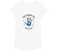 Clase de 2037 Grow with Me Handprint Time Capsule Camiseta, Niñas, Blanco, M