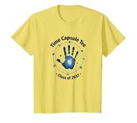 Clase de 2037 Grow with Me Handprint Time Capsule Camiseta, Niños, Limón, 10 años