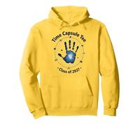 Clase de 2037 Grow with Me Handprint Time Capsule Sudadera con Capucha, Unisex para Adultos, Limón, XXL