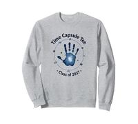 Clase de 2037 Grow with Me Handprint Time Capsule Sudadera, Unisex para Adultos, Gris Jaspeado, L