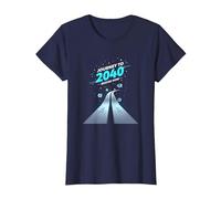 Clase de 2040 Grow with Me Comienza Ahora Camiseta, Mujer, Azul Marino, M