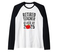 Clase de jubilación de Maestros de 2025 Maestro Escolar Jubilado Camiseta Manga Raglan