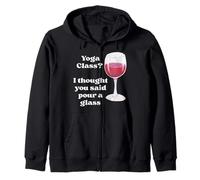 ¿Clase de yoga? Pensé que dijiste verter una copa de vino Amante Humor Sudadera con Capucha
