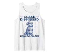 Clase desestimada Ahora Go On Git Funny Raccoon Last Day School Camiseta sin Mangas