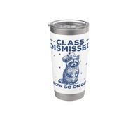 Clase desestimada ahora Go On Git Funny Raccoon Last Day School Vaso térmico de acero inoxidable de doble pared