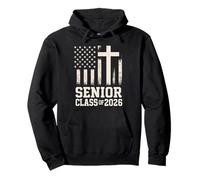 Clase Senior de 2026 - Fe Cristiana y Orgullo de Bandera Sudadera con Capucha