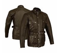 Clásica chaqueta de moto de piel de becerro, de color marrón, encerado y aceitada 5XL Marrone - marrone