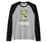 Clásicamente entrenado Retro 90s Funny Old School Gamer Camiseta Manga Raglan