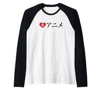 Clásico Anime Gifts I Love Anime in Japanese Ladies Camiseta Manga Raglan