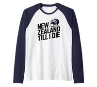 Clásico Cheer Kiwi Nueva Zelanda Till I Die Country Slogan Camiseta Manga Raglan