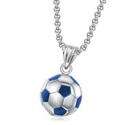 Clásico colgante de fútbol para hombre, collar de fútbol 3D, estilo hip-hop, punk, deportivo, vintage, joyería deportiva para hombres, elegante y amante de la pelota, Groß, Acero inoxidable, No es una
