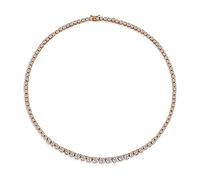 Clásico Collar De Tenis De Declaración Con Circonia Cúbica Graduada Aaa Cz Redonda En Engaste De Garras Para Novias Tradicionales Collar Para Mujeres En Bodas Y Promociones Bañado En Oro Rosa