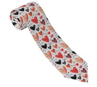 Clásico Corbata, Lindo Corazón Con Estampado Negro Y Rojo, Mens Tie, Formales Corbata De Hombre Para Negocio Boda Oficina
