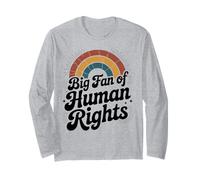 Clásico Gran Fan de los Derechos Humanos Vintage Rainbow Manga Larga