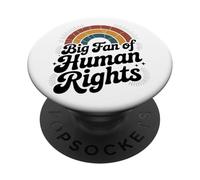 Clásico Gran Fan de los Derechos Humanos Vintage Rainbow PopSockets PopGrip Adhesivo