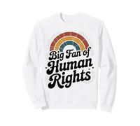 Clásico Gran Fan de los Derechos Humanos Vintage Rainbow Sudadera