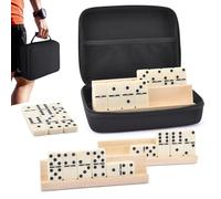 Clásico juego de fichas de domno - colección completa de juegos con estuche de almacenamiento, fácil transporte, estilo tradicional, piezas duraderas y duraderas, divertido juego familiar y amigos