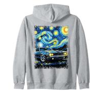 Clásico Muscle Car Noche Estrellada Arte Automotriz Diseño Sudadera con Capucha