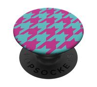 Clásico rosa y azul, patrón de pata de gallo, pata de gallo PopSockets PopGrip Adhesivo