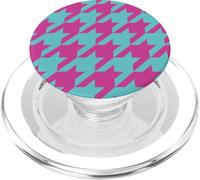 Clásico rosa y azul, patrón de pata de gallo, pata de gallo PopSockets PopGrip para MagSafe