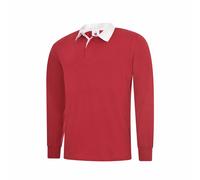 Clásico Rugby Camisa Uneek Manga Larga Llano SPORTS Unisex Camiseta Ocasional