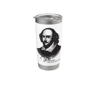 Clásico William Shakespeare Retrato Literario Fans maestros Vaso térmico de acero inoxidable de doble pared