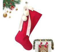 Clásicos Calcetines Navideños Calcetín Decorativo Tradicional Rojo Con