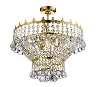 Clásicos Deckenleuchte 5x E14 Techo Ø44cm Cristal en Cromo Oro Interior