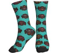 Clásicos Running Calcetines Braco Alemán De Pelo Corto Con Gafas Socks Cómodo,Unisex Calcetines Deporte Para Diario Deporte Ciclismo 40Cm