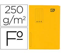 Clasificador de Cartón de Bolsillo Folio Amarillo con Bolsa y Solapa 250g