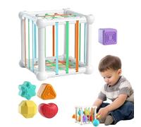 Clasificador de formas: juego de dados de 13 x 13 x 12,5 cm con bloques sensoriales, juego educativo m0ntessori de aprendizaje y juego de actividades a juego | desarrollo de la motricidad fina, mano