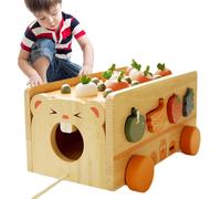 Clasificador de formas para niños | Zanahorias Diversión Lindo juguete de madera para viajes - Juego de ranuras para guardería, preescolar, escuela primaria, de Navidad, cumpleaños,