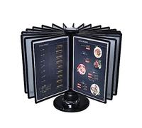 Clasificador De Mesa - Sistema De Paneles De Visualización De La Mesa, 20 Paneles De Doble Cara, Tamaño Carta, Para Mostrar Documentos A4, Comedor, Lista De Precios De Productos, Giratorio