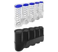 Clasificador De Monedas De 2 Piezas De 5 Orificios, Caja De Monedas Con Resorte, Clasificador De Monedas, Adecuado Para Camareros, Conductores, Vendedores (Negro, Color Transparente)