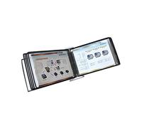 Clasificador de referencia de escritorio, carpeta de visualización horizontal, sistema de referencia de catálogo, montaje en pared, tamaño A4, tamaño carta y panel de doble cara de 10 páginas (negro)