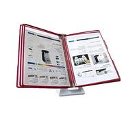 Clasificador de referencia de escritorio, estante de exhibición de catálogos, sistema de referencia de escritorio pequeño, 5 paneles, capacidad para 10 hojas de papel de tamaño A4, guía de operación
