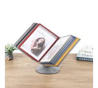 Clasificador de referencia de escritorio, organizador de referencia de pared, 20 paneles, capacidad para 40 hojas de papel, carpeta de páginas abatibles de tamaño A4, estante de exhibición de archivos