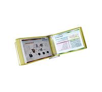 Clasificador de referencia de mesa, carpeta abatible de escritorio, sistema de referencia horizontal para catálogo, tamaño A4, tamaño carta y panel de 10 páginas a dos caras (amarillo)
