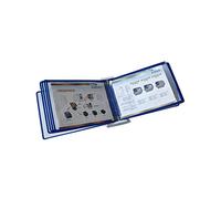 Clasificador de referencia de mesa, fiable carpeta de escritorio con tapa horizontal, sistema de referencia de catálogo, tamaño A4, tamaño carta y panel de 10 páginas a dos caras (azul)